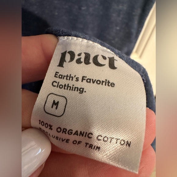 PACT M Heathered Blue 100% Organic Cotton Short Sleeve T Shirt Shift Dress CLEAN - Picture 4 of 11